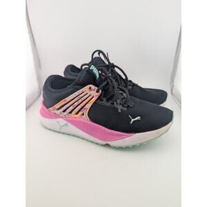Puma Pacer Girls Size 5 Future Splatter Black Pink Sneakers 388289-02